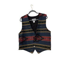 Vintage American Eagle Southwestern Aztec Print Vest Size Medium